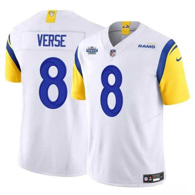Men & Women & Youth Los Angeles Rams #8 Jared Verse White 2024 With Dradt Patch F.U.S.E Vapor Untouchable Stitched Jersey->los angeles chargers->NFL Jersey